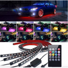 Podsvětlení vozu exterierové auto LED neony MULTICOLOR 2x90 + 2x120cm