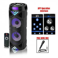 Velký Bluetooth karaoke párty reproduktor 6201 s barevnou hudbou 60cm 