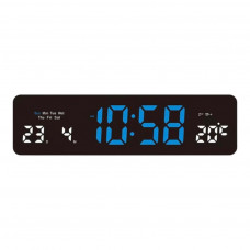 LED digitální hodiny bílo modrý display 32x9cm