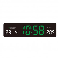 LED digitální hodiny bílo zelený display 32x9cm