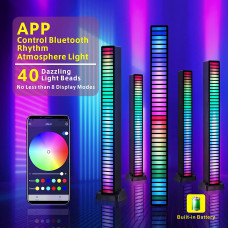 Rytmický RGB LED equalizér nabíjecí bluetooth světlo ovládané telefonem