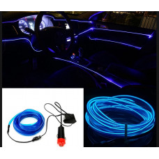 LED světelný kabel pásek do auta vnitřní dekorace MODRÁ 3M