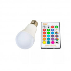 LED žárovka RGBW E27 12W 360° RGB + BÍLÁ s ovladačem