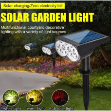 LED RGB solární osvětlovací zahradní svítidlo IP68