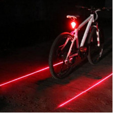 Zadní cyklistické blikací červené LED světlo se dvěma lasery