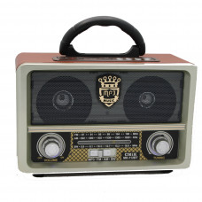 RUSTIKÁLNÍ VINTAGE RETRO RADIO S BLUETOOTH MP3 FM AM USB TF CARD MK-112BT